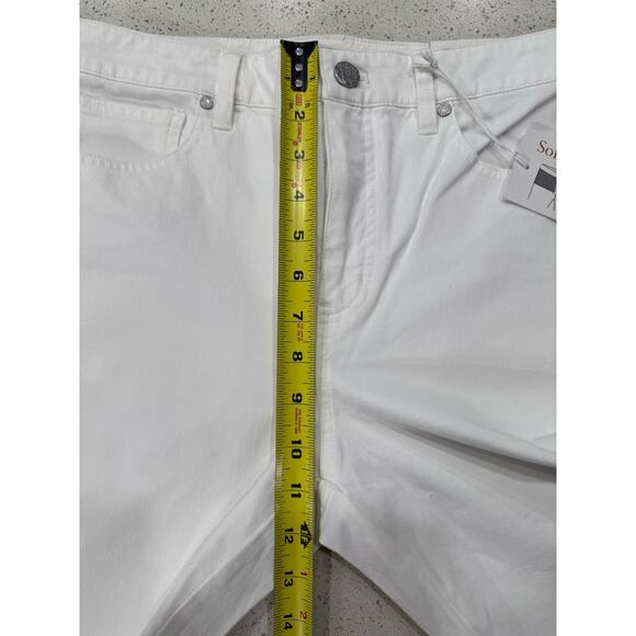 NWT Soft Surroundings Womens Size 8P Wide Leg Cropped Jeans w/ Lace Hem White - Picture 4 of 10